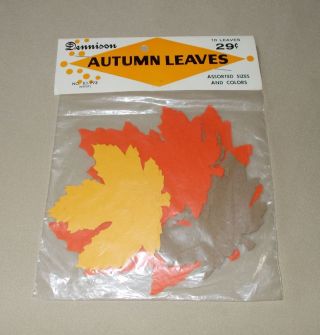 10 Vtg Dennison Fall Thanksgiving Autumn Diecut Leaves Leaf Decorations Mip Nos