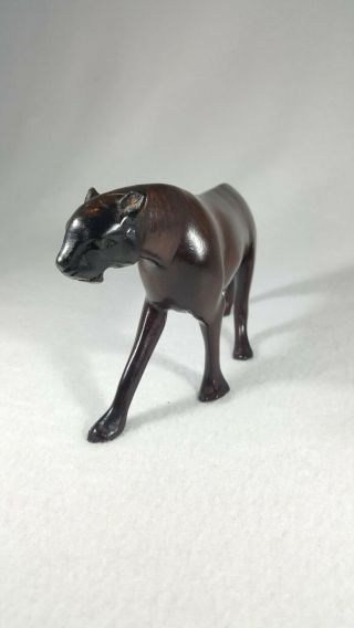 South African Hand Carved Wood Ebony Lioness/large Cat Statue Figurine.