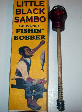 Vintage Black Americana Souvenir Of Florida Little Black Sa Fishing Bobber