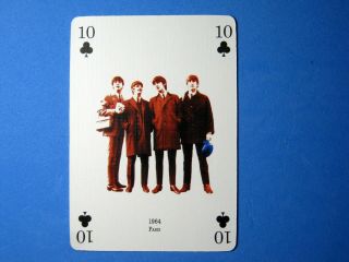 The Beatles Single Swap Playing Card - 1964 Paris - 10 Of Clubs - 1 Card