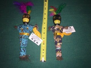 Set Of 2 Vintage Voodoo Dolls Clothes Witchcraft Orleans Magic Doll 9 "