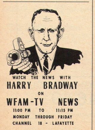 1966 Tv Ad Harry Bradway & The News On Wfam In Lafayette,  Indiana