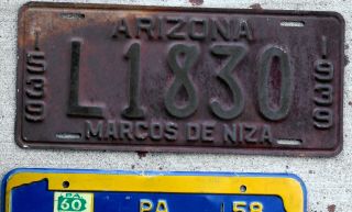 1539 - 1939 Arizona License Plate Marcos De Niza - The First European In Arizona