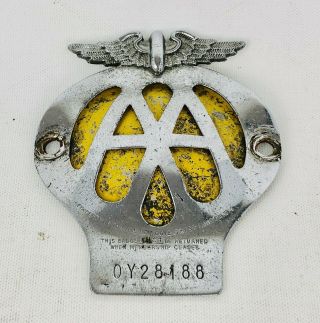 Aa Logo Car Badge 1950’s Great Britain Property Of The Aa London Uk