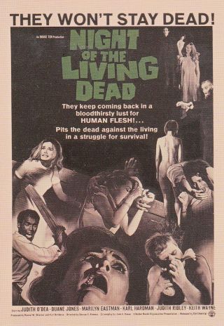 Vintage Sci - Fi Horror 2 Posters 2010 Promo Card Promo 1 Night Of The Living Dead