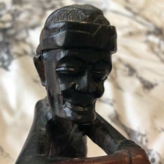Vintage Wooden Hand Carved African Tribal Style Figure Of A Man 4