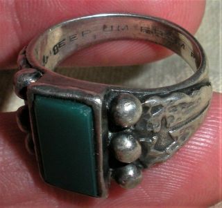 Antique C.  1950 Navajo Sterling Silver Ring " Keep Um From Folding Golding " Vafo