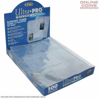 Ultra Pro Silver Series 3 Hole 9 Pocket Trading Card Pages - 100 Sheets