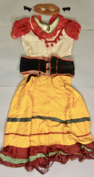 1940s Child Size Gypsy Witch Fortune Teller Vintage Halloween Costume