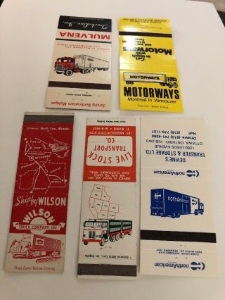 Vintage Trucking Co Matchbook Covers (5) 1960’s /70’s