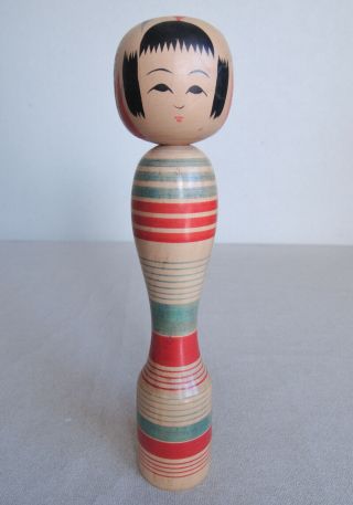 25cm (10 ") Japanese Vintage Kokeshi Doll : Signed Kakuhei (sasaki) 1933 2007