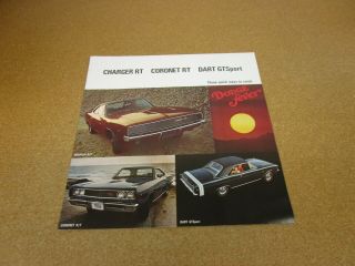 1968 Dodge Charger R/t Coronet Dart Gtsport Scat Pack Sales Brochure