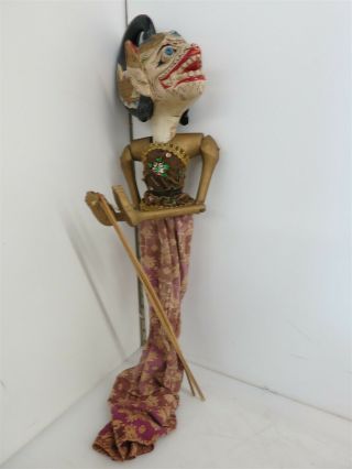 Vintage 22 " Thai Indonesian Painted Wood Marionette Puppet Fetish