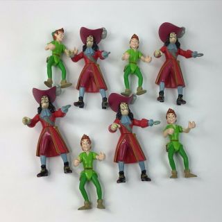 Disney Peter Pan And Captain Hook Total Of 8 Poseable Figures Play Set