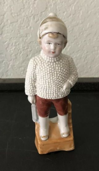 Vintage German Snow Baby Boy W/skates Figurine 2848