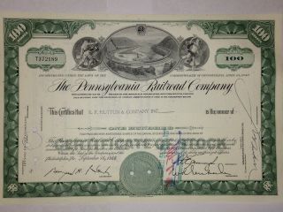 Pennsylvania Railroad Co Stock Certificate Altoona,  Pa Horseshoe Curve Vignette