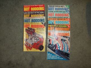 9 Vintage Popular Hot Rodding Magazines - 1970 - Pre Owned - Vg Cond.