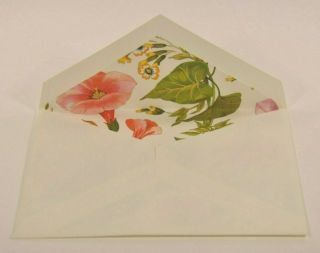 Cranes Cotton Envelopes Lined With Floral Pink & Yellow Flower Design