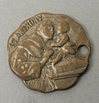 Vintage Metal Arts Co.  St.  Anthony / St.  Christopher Protect Us Charm Medal