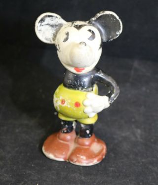 Vintage 1930s Ceramic Mickey Mouse Figurine - 5 " Tall
