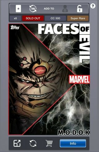 Marvel Topps Collect Faces Of Evil Motion Modok M.  O.  D.  O.  K Week 6 Wave 1