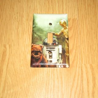R2 D2 C3po & Wicket The Ewok Classic Star Wars Droids Light Switch Cover Plate