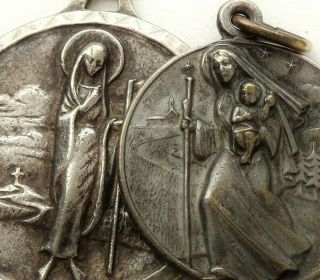 Vintage Medal Pendants To Our Lady Of The Road & Call For Priest Message