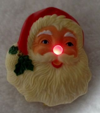 Vintage Light Up Musical Santa Pin Jingle Bells Full Song