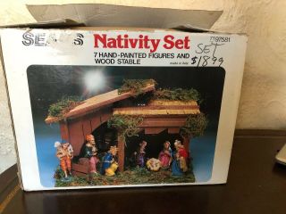 Vintage Sears 7 Piece Nativity Set 71 - 97581
