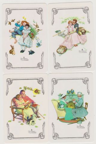Swap/playing Cards Romantic Couples Norman Rockwell Set Of 4