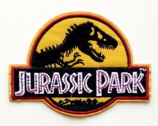 Jurassic Park Movie Logo Embroidered Iron - On Deluxe Patch Yellow Patch