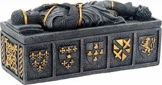 Templar Knight Medieval Jewelry Trinket Box Storage Container Decoration