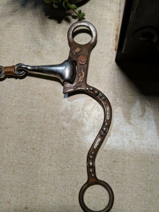 Antique Western Horse Bit French Link With Copper