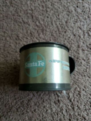 Antique Railroad Metal Santa Fe Coffee Cup