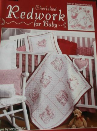 Cherished Redwork For Baby Iron On Transfers Embroidery Quilt Pattern