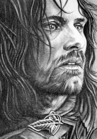 Aceo Sketch Card Lord Of The Rings Viggo Mortensen Aragorn