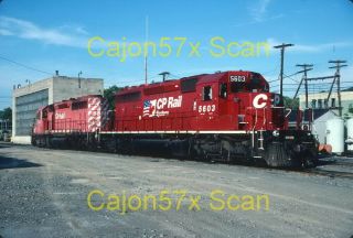 Slide - Cp Rail System Sd40 - 2 5603 & 5565 At Gang Mills,  Ny.