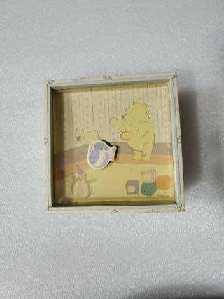 Vintage 1963 Disney Winnie The Pooh Windup Music Box Piglet Nursery Ball