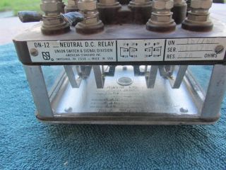 Vintage Union Switch & Signal Co - Railroad Relay Style Dn - 12 Glass Base