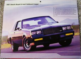 1987 Buick Regal Grand National Coupe Car Print (black)