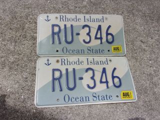 Rhode Island 2006 License Plate Pair Ru - 346