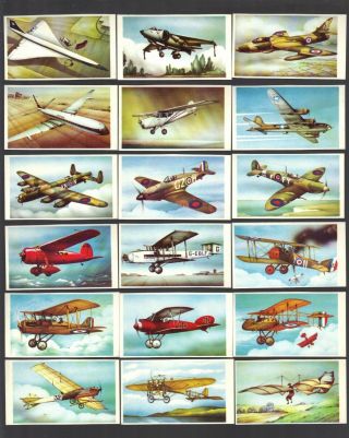 Cigarette/trade/cards.  Trucards.  History Of Aircraft.  (m).  (1972) (full Set Of 30).