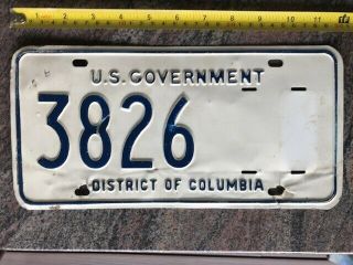 1960s District Of Columbia Us Government License Plate With Slots