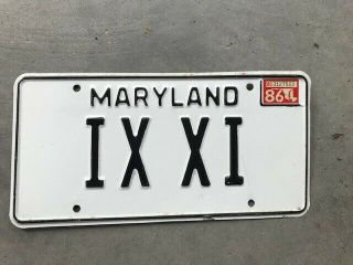 1986 Maryland Vanity License Plate Ix Xi = 911 = Porche