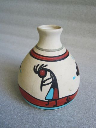 Vintage Native American Indian Pottery Hand Painted Vase