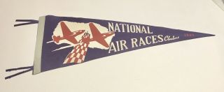 28 1/2” 1948 National Air Races Cleveland Ohio Felt Pennant
