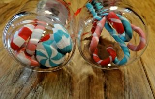2 Assorted Candy Peppermints In Jar Christmas Tree Ornaments 3