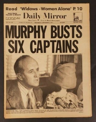 1971 Sept.  1 Ny Daily Mirror Newspaper Murphy Busts Six Captains Pgs 1 - 32