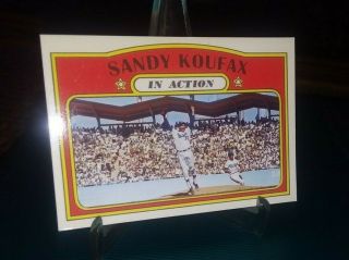 Los Angeles Dodgers Sandy Koufax In Action 1972 Style Custom Art Card Aceo