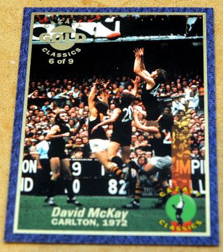 1994 Afl Cazaly Classics Gold Card 6/9 David Mckay Carlton Blues Rare